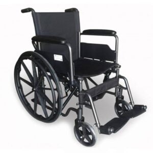 Silla de Ruedas desmontable,  apoya pies desmontable y rebatible.
