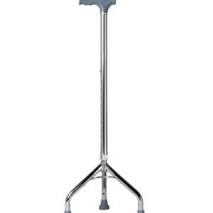 Baston Trípode de aluminio  cromado , base chica.